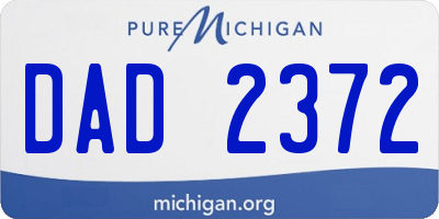 MI license plate DAD2372