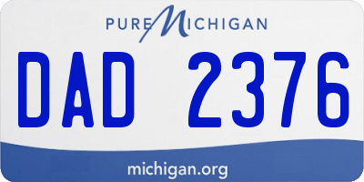 MI license plate DAD2376