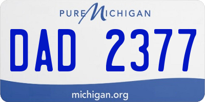 MI license plate DAD2377