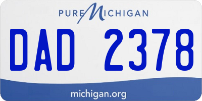MI license plate DAD2378
