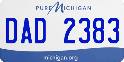 MI license plate DAD2383