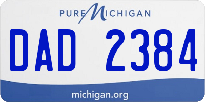 MI license plate DAD2384