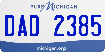 MI license plate DAD2385