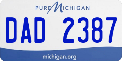 MI license plate DAD2387
