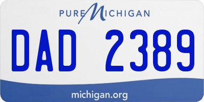 MI license plate DAD2389