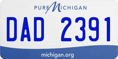 MI license plate DAD2391