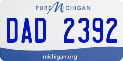 MI license plate DAD2392