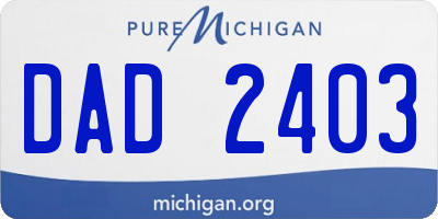 MI license plate DAD2403