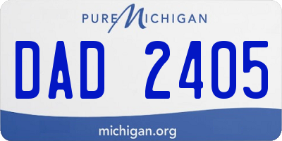 MI license plate DAD2405