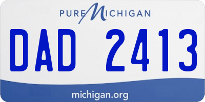 MI license plate DAD2413