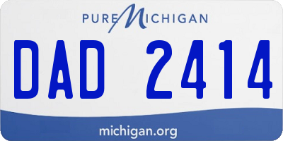 MI license plate DAD2414