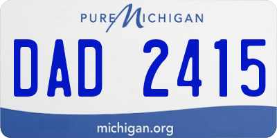 MI license plate DAD2415