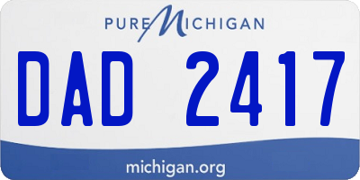 MI license plate DAD2417