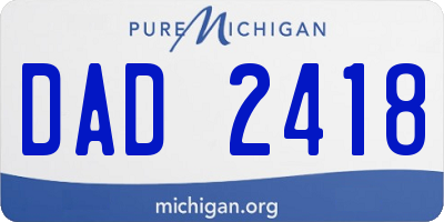 MI license plate DAD2418