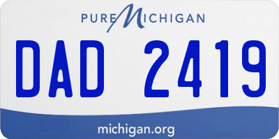 MI license plate DAD2419