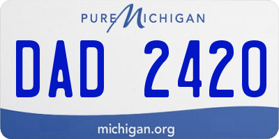 MI license plate DAD2420