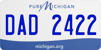 MI license plate DAD2422