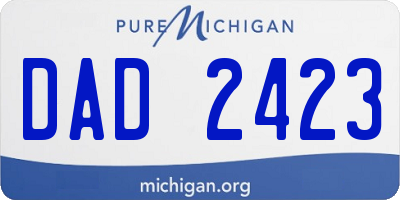 MI license plate DAD2423