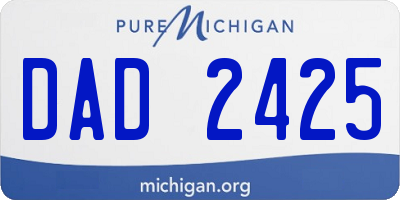 MI license plate DAD2425