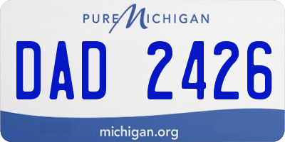 MI license plate DAD2426