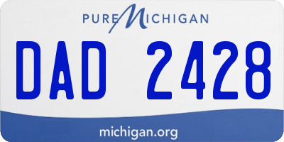MI license plate DAD2428