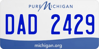 MI license plate DAD2429