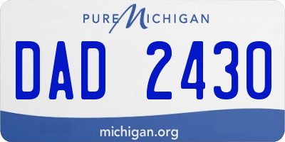 MI license plate DAD2430