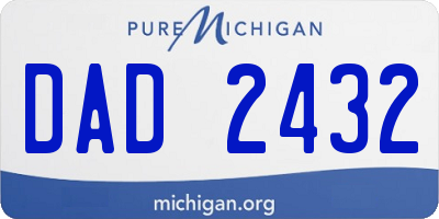 MI license plate DAD2432