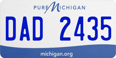 MI license plate DAD2435