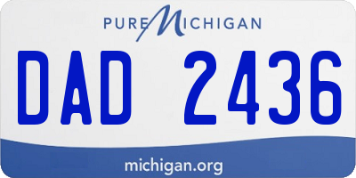 MI license plate DAD2436