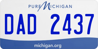 MI license plate DAD2437