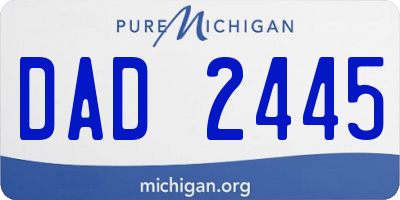 MI license plate DAD2445