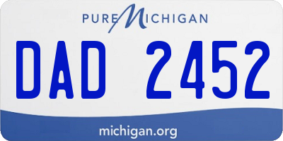 MI license plate DAD2452