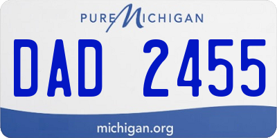 MI license plate DAD2455