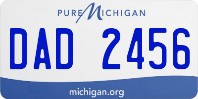 MI license plate DAD2456