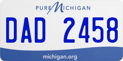 MI license plate DAD2458
