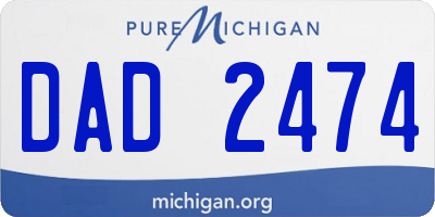 MI license plate DAD2474