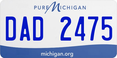 MI license plate DAD2475