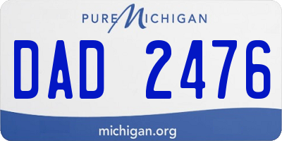 MI license plate DAD2476