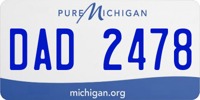MI license plate DAD2478