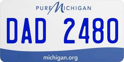 MI license plate DAD2480