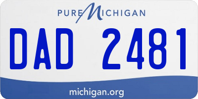 MI license plate DAD2481