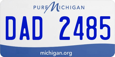MI license plate DAD2485