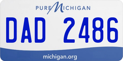 MI license plate DAD2486