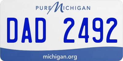 MI license plate DAD2492