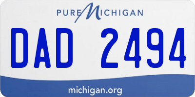 MI license plate DAD2494