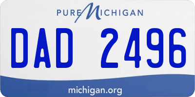 MI license plate DAD2496