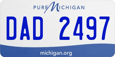 MI license plate DAD2497