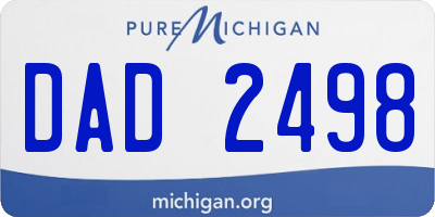 MI license plate DAD2498