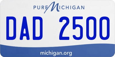 MI license plate DAD2500